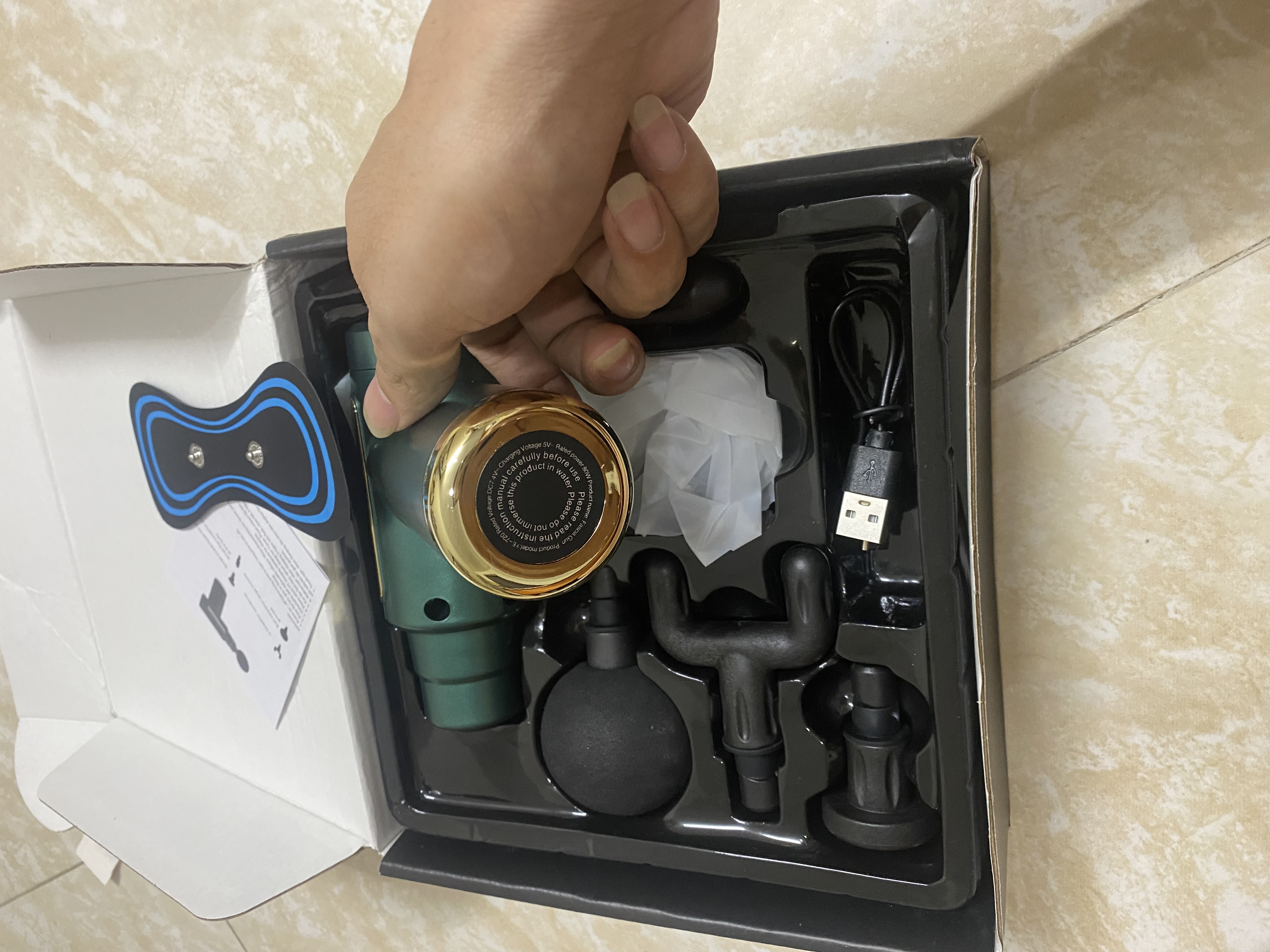 Máy Massage Cầm Tay Mini, Súng Massage Cầm Tay Mini Toàn Thân 6 Cấp Độ Chuyên Sâu Đa Năng