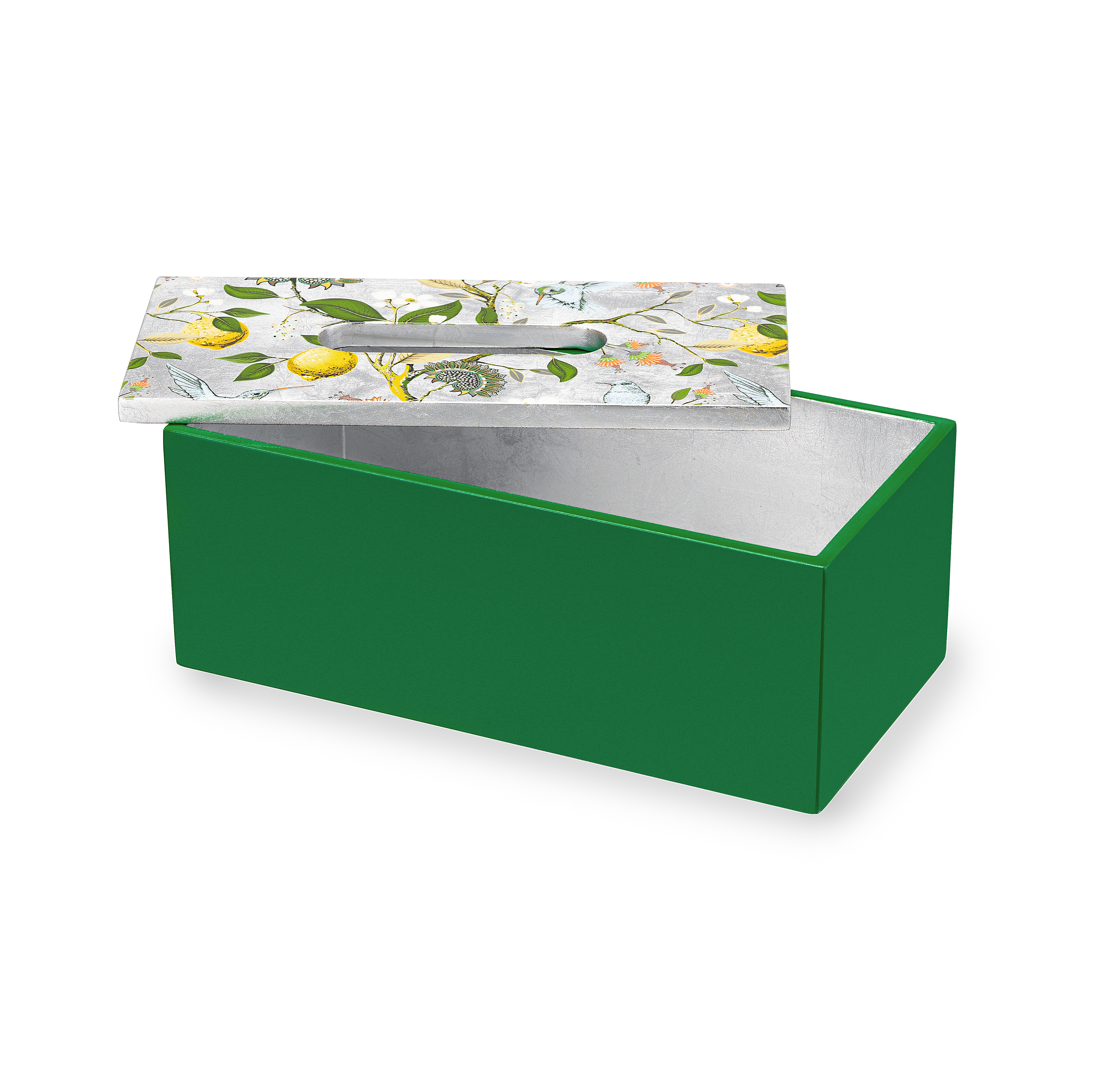 HỘP GIẤY ĂN SƠN MÀI - Họa tiết chim ruồi nền bạc