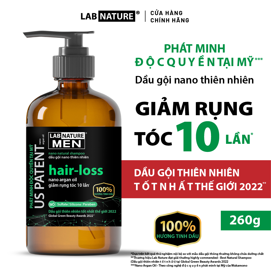 Dầu gội Lab Nature Men Hair-loss 260g - Công nghệ Nano Giảm Rụng Tóc 10 Lần