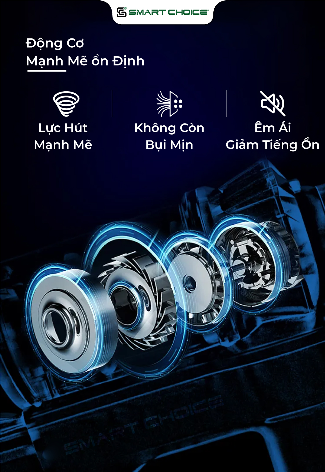 Máy Hút Bụi SMARTCHOICE SCG-HB001 Cầm Tay Đa Năng Công Suất 130W Lực Hút Mạnh, BH 18 Tháng - Hàng Chính Hãng