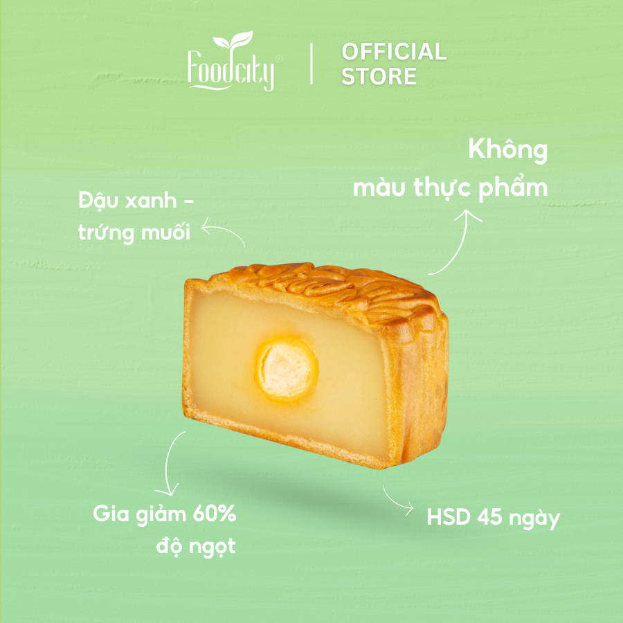 [Dòng bánh mặn] Bánh trung thu Đậu xanh 1 trứng 150gr - FoodCity Việt Nam