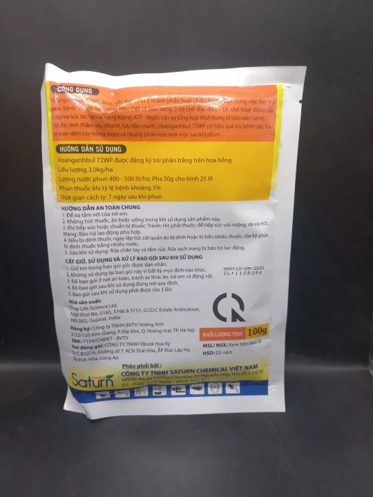 Thuốc trừ nấm bệnh Hoanganhbul 72WP 100g