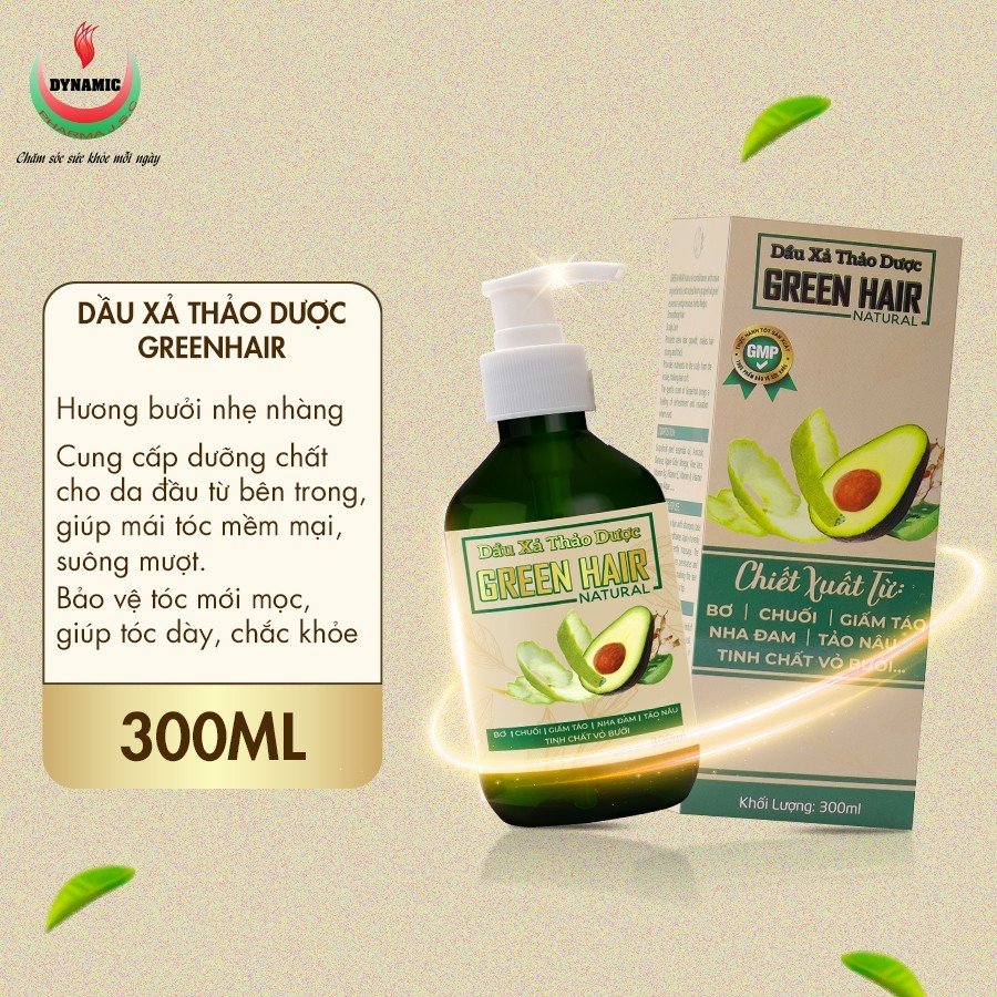 Dầu xả thảo dược dưỡng tóc suôn mượt Green Hair 300ml