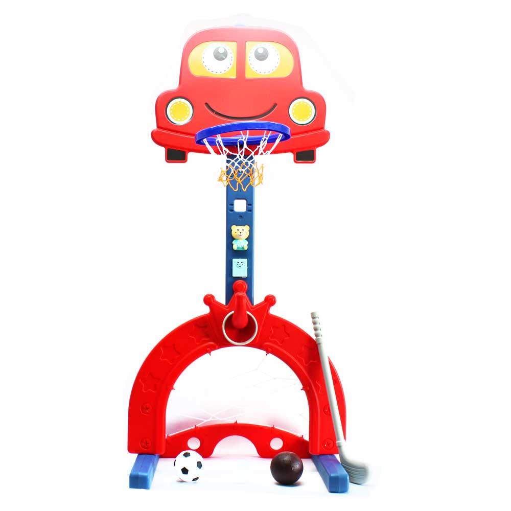 Đồ chơi bóng rổ 4 in 1 bảng bóng rổ, bóng đá, hockey, golf, ném vòng