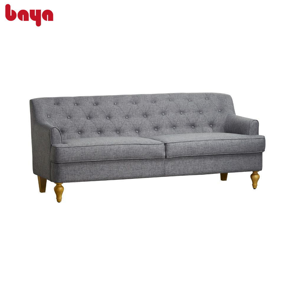 Ghế Sofa Phòng Khách Phong Cách Châu Âu Cổ Điển BAYA ANTHONY Thiết Kế Lưng Tựa Ghế Bằng Những Họa Tiết May Tỉ Mỉ, Lớp Đệm Ghế Dày, Êm Ái, Bốn Chân Ghế Được Điêu Khắc Mài Dũa Nhẵn Mịn