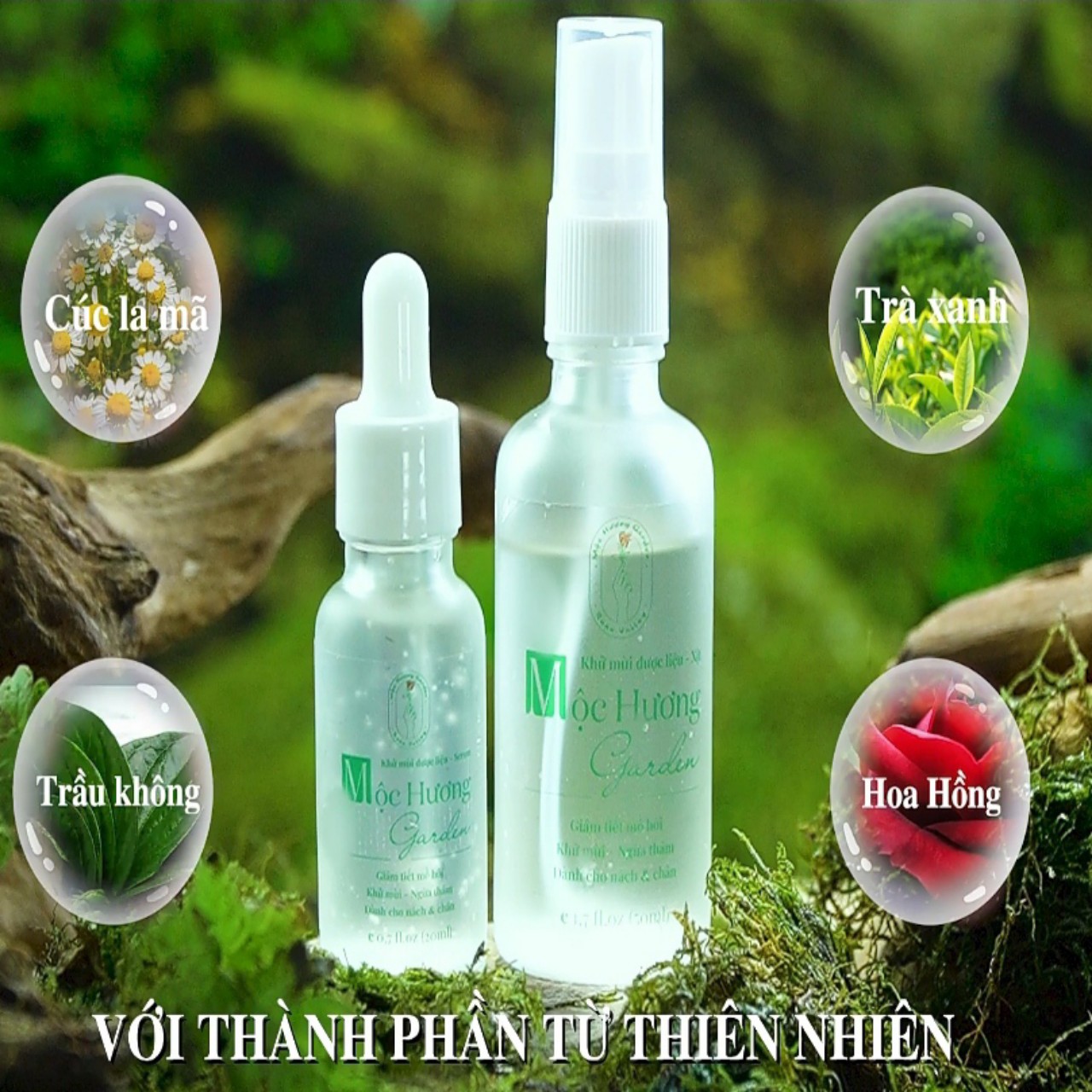 Khử mùi dược liệu Mộc Hương Garden Thanh Mộc Hương giảm tiết mồ hôi cho nách và chân 50ml