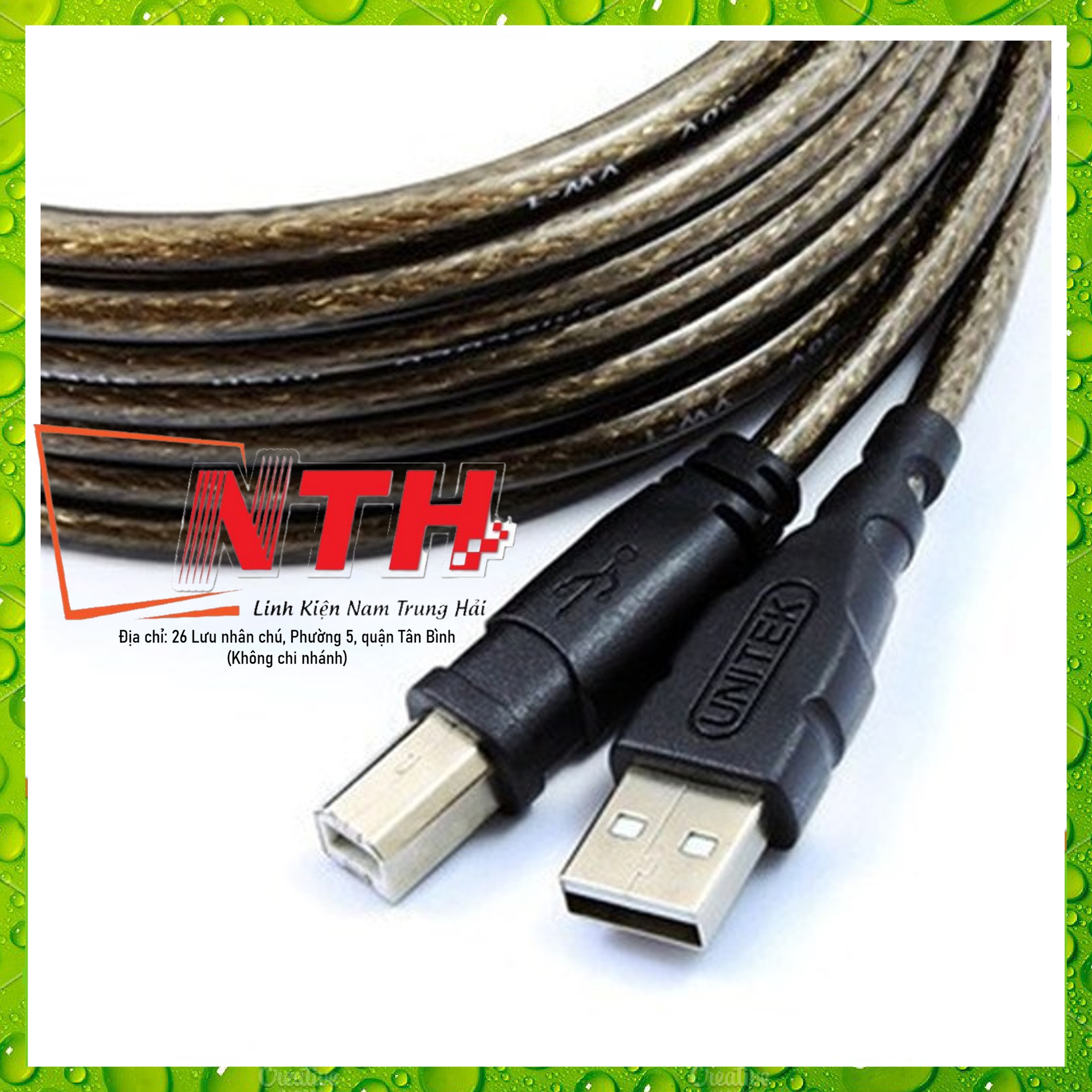 Cáp usb in 2.0 Unitek 1.8m Yc 419 , 3m yc 420gbk , 5m Yc 421gbk, 10m Yc 431, Cáp usb máy in Unitek