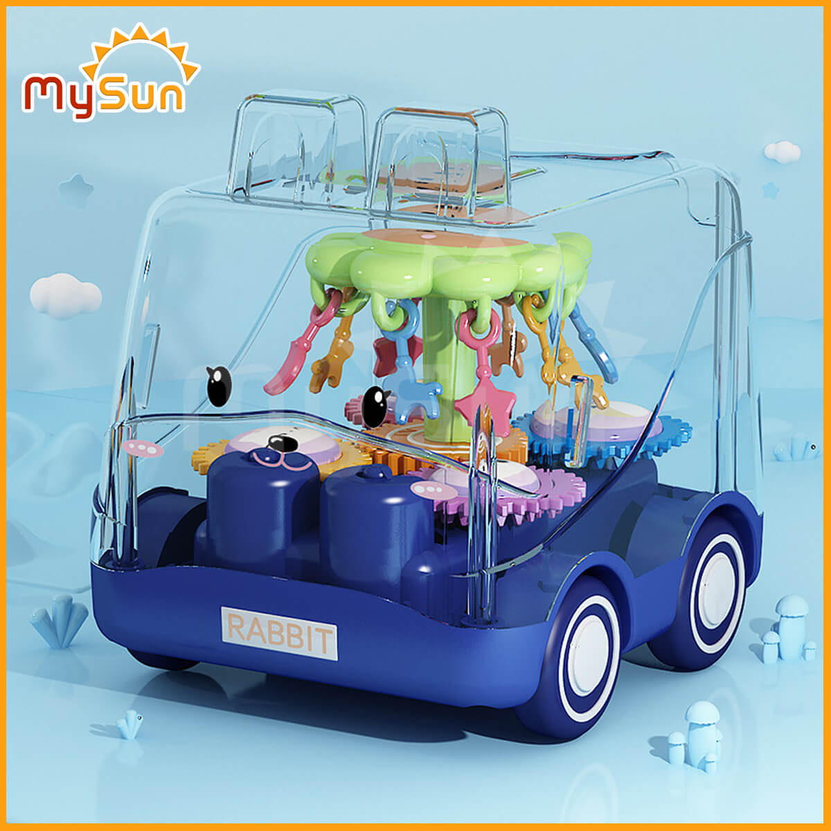 Xe ô tô đồ chơi trẻ em vòng đu quay nhựa trong suốt cao cấp cho bé