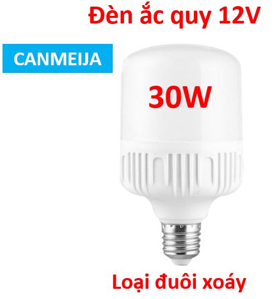 Bóng đèn 12V công suất 30W 40W 50W, loại đuôi xoáy E27 và loại dây kẹp, đèn bình ắc quy