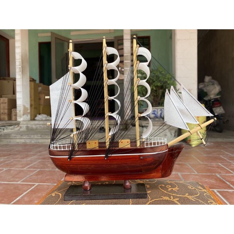Mô hình thuyền phong thủy - Thuyền gỗ Le Blem dài 20-35cm - Buồm vải trắng -