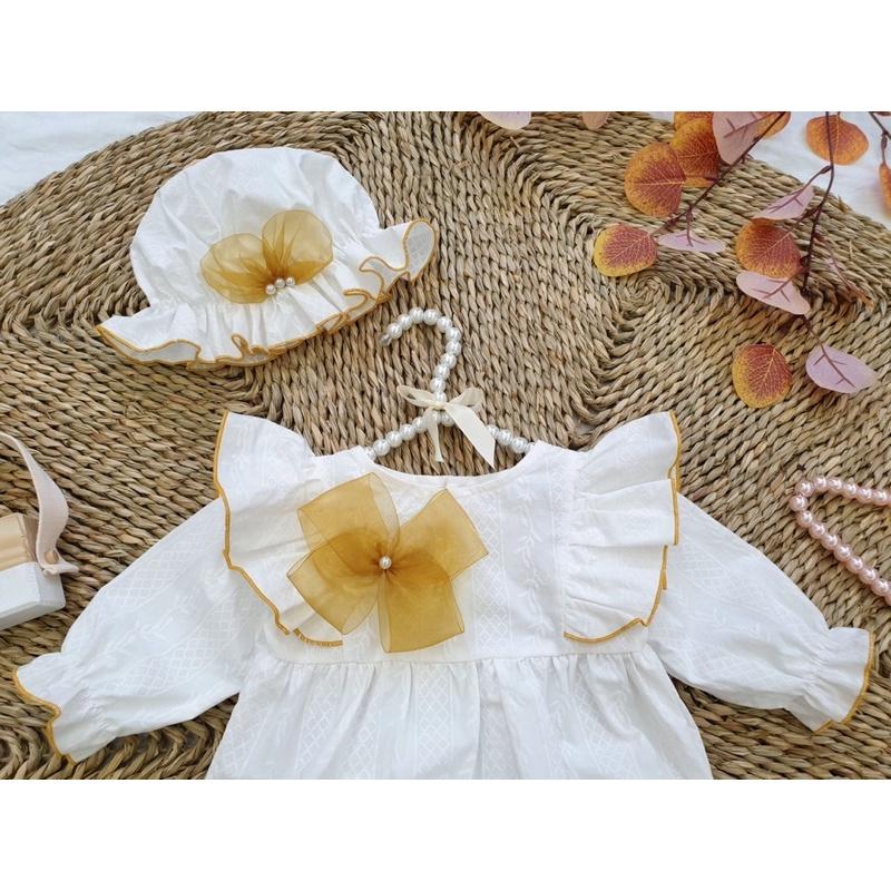 Bodysuit Nơ Handmade Bé Gái 3 Đến 12kg Chất Thô Nhật [A407