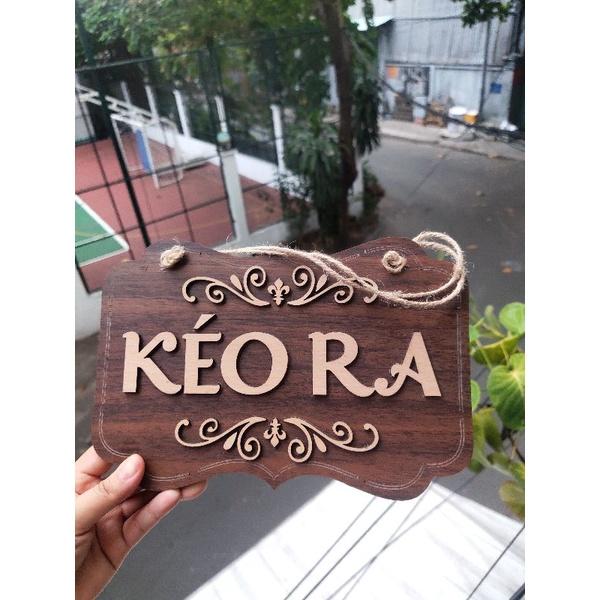Bảng gỗ welcome 2 mặt treo cửa hàng trang trí shop