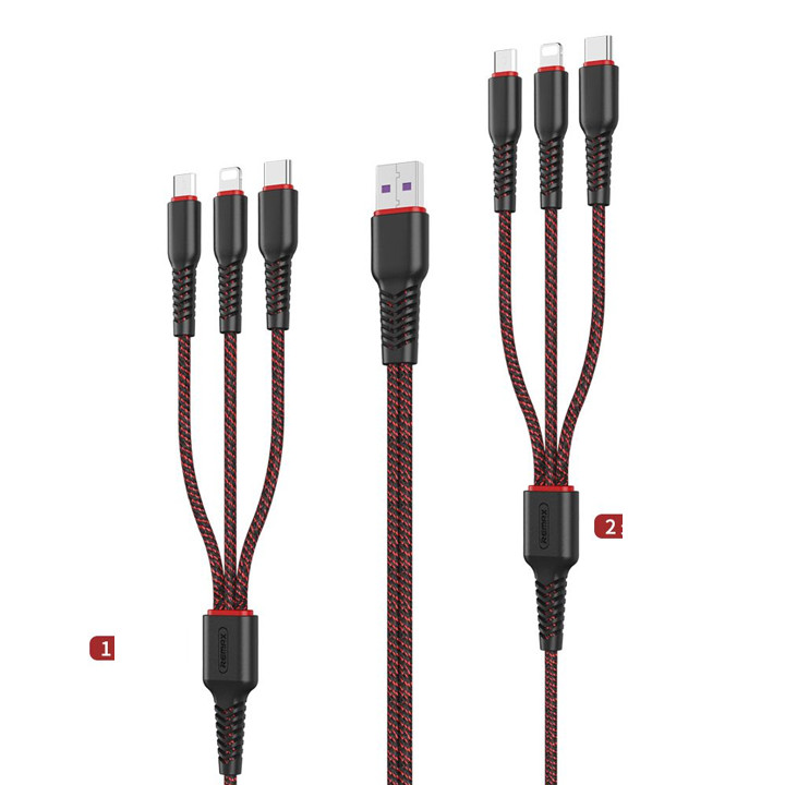 Cáp sạc Remax 6 in 1 RC-153 2 Cổng Type C, 2 Cổng Lightning, 2 Cổng MicroUSB - Hàng nhập khẩu