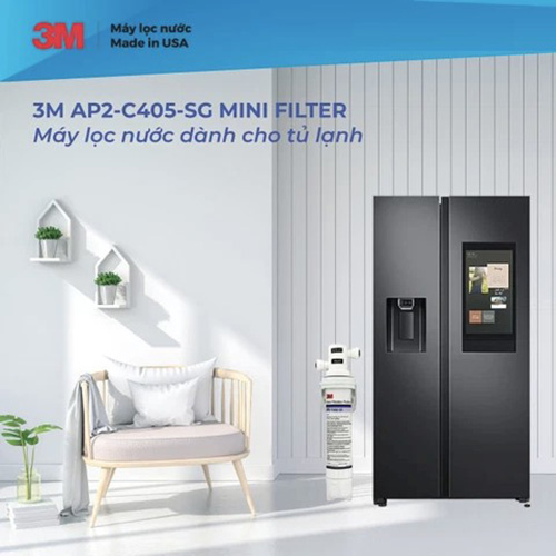 Máy Lọc Nước 3M Mini Fitler AP2-C405-SG Nước Uống Trực Tiếp Hoặc Gắng Vào Tủ Lạnh Side-By-Side - Hàng Chính Hãng 3M