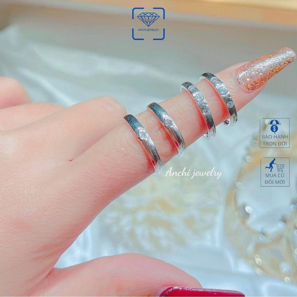 Nhẫn đôi nam nữ đính đá bạc thật đá nhỏ đơn giản - Anchi jewelry, Quà 8 3