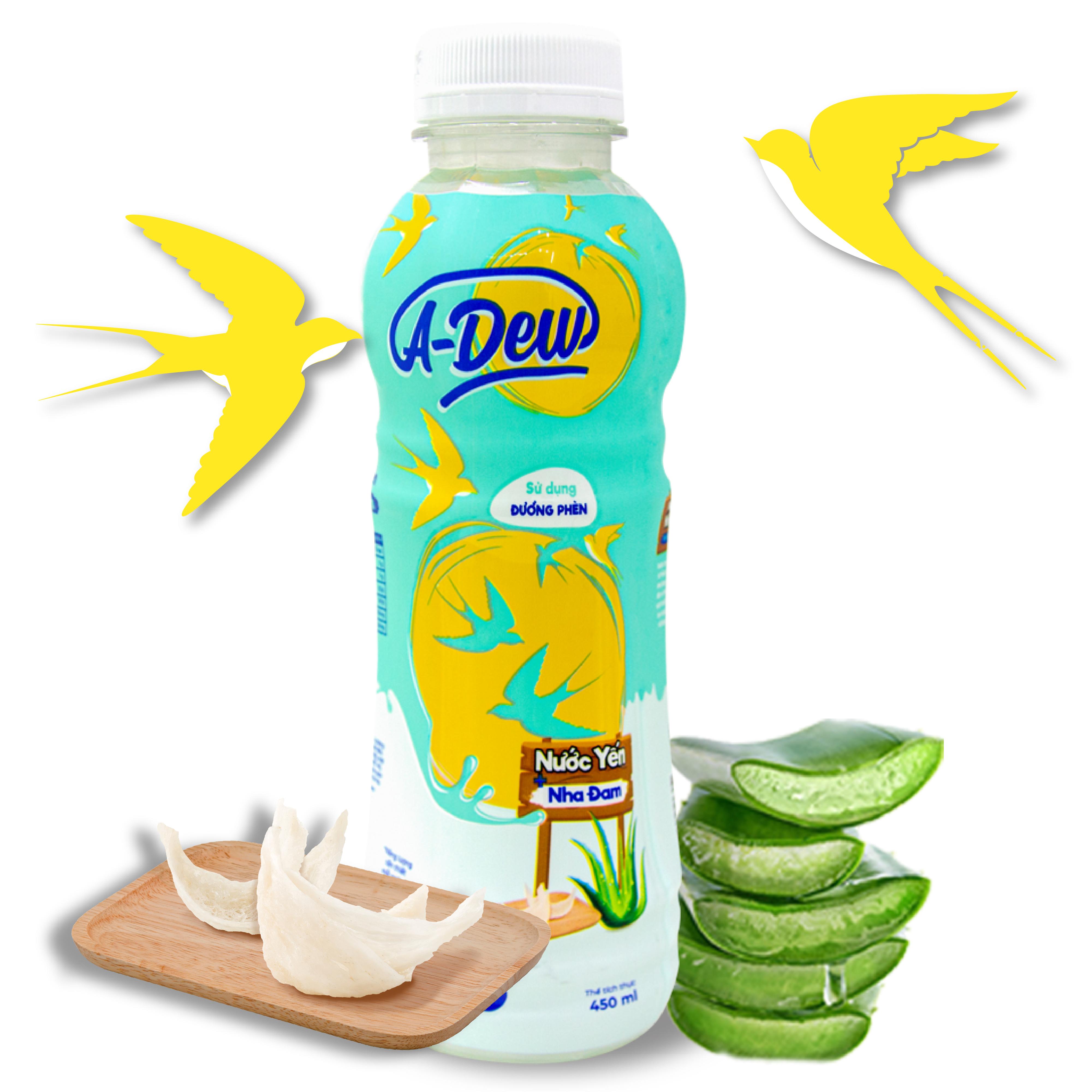 Nước Yến Nha Đam Đường Phèn A-Dew 450ml (Lốc 6 chai)