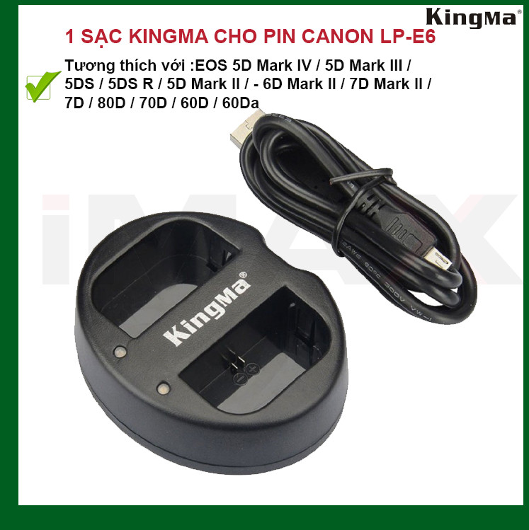 SẠC ĐÔI KINGMA CHO PIN CANON LP-E6 - HÀNG CHÍNH HÃNG