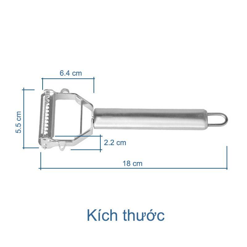 Nạo Rau Củ Quả 2 Đầu 2 Lưỡi Dao Có Lưỡi Răng Cưa Bào Sợi