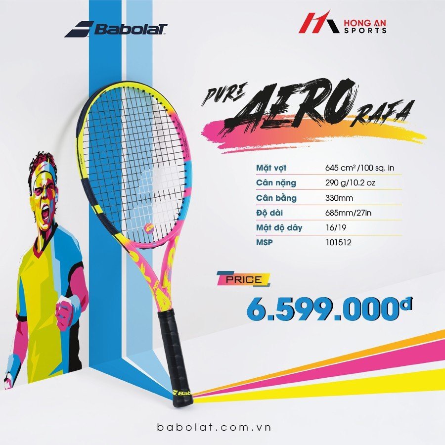 VỢT TENNIS BABOLAT PURE AERO RAFA (290GR) 2023- 101512