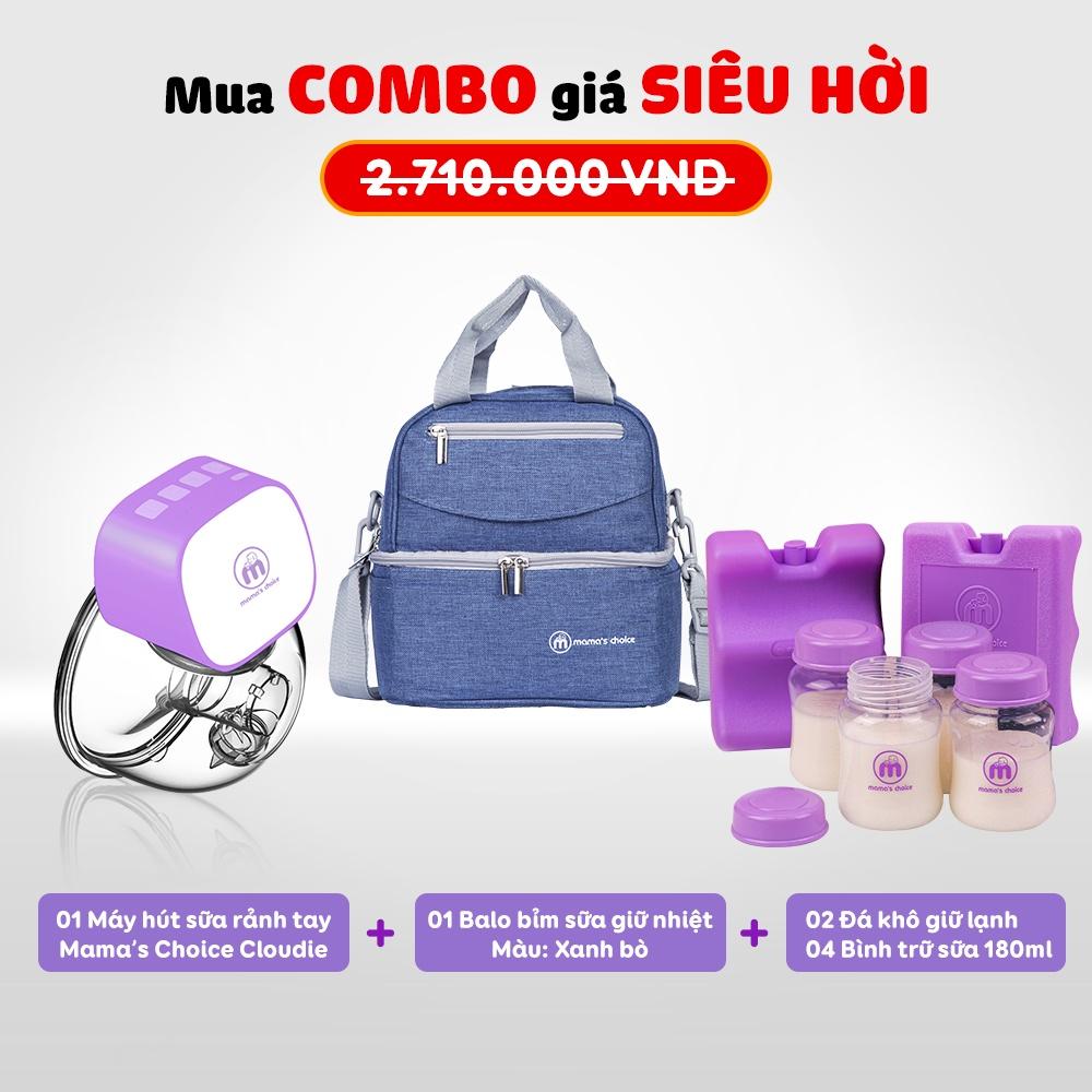 Hút Sữa Di Chuyển Mama’s Choice, Combo Thiết Kế Nhỏ Gọn, Hút Sữa Mọi Lúc Mọi Nơi, Bảo Quản Sữa Mẹ Lên Đến 14 Tiếng