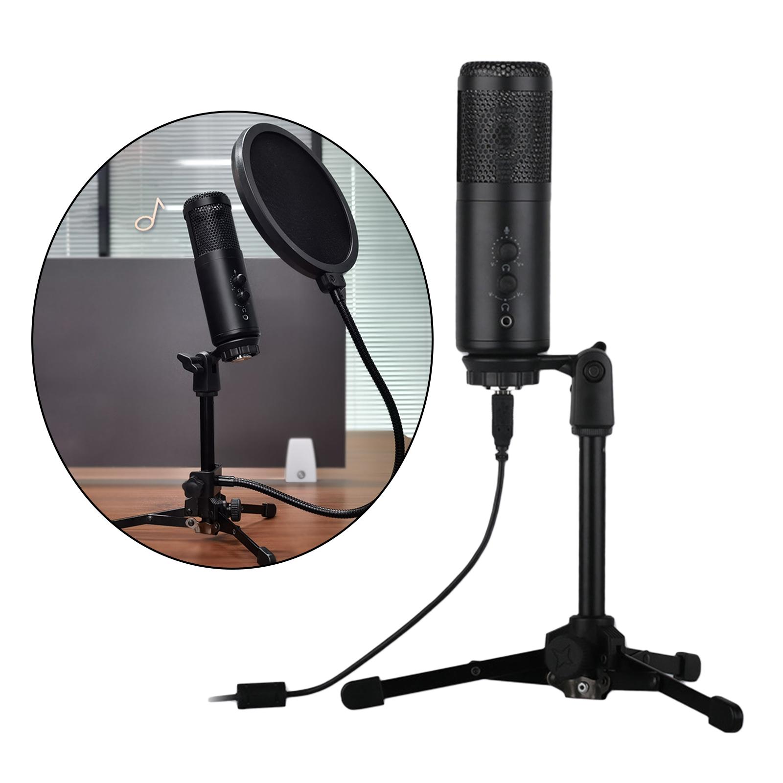USB Condenser Microphone wTripod Stand For Game Chat Recording Computer