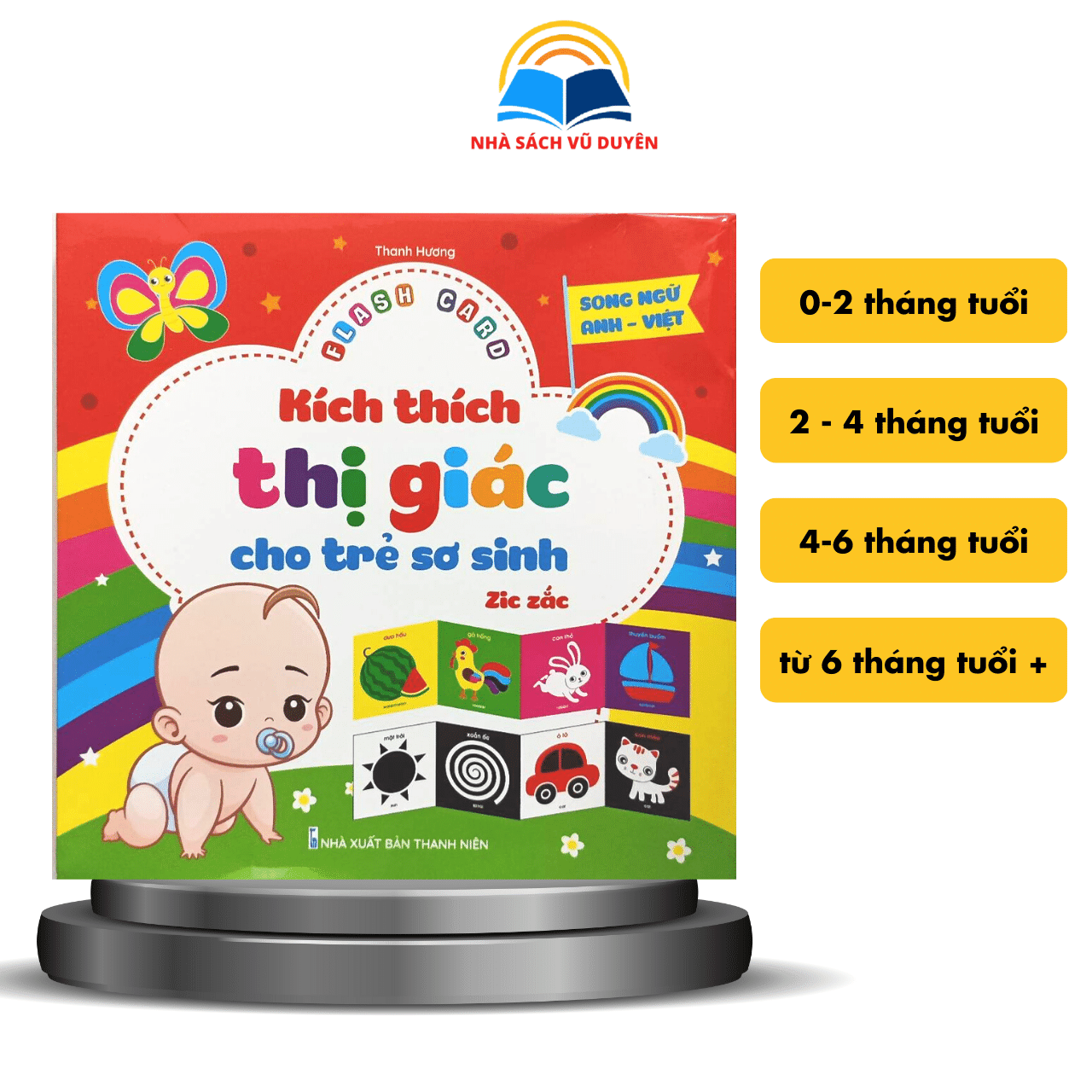 Bộ Flashcard kích thích thị giác cho trẻ sơ sinh zic zắc song ngữ Anh Việt