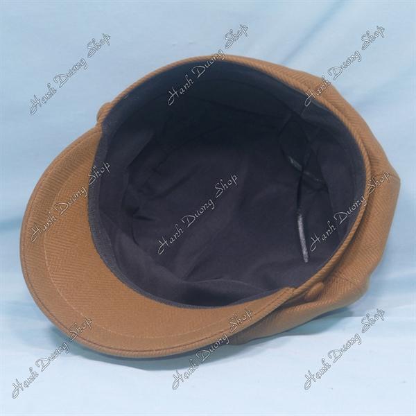 Nón mỏ vịt nữ trơn không thêu, nón beret nữ hàng quảng châu phong cách cổ điển, nón nồi nữ, nón bí ngô, nón beret họa sĩ hàng quảng châu vòng đầu 57-58cm có 2 dây rút giảm size đầu - Bò