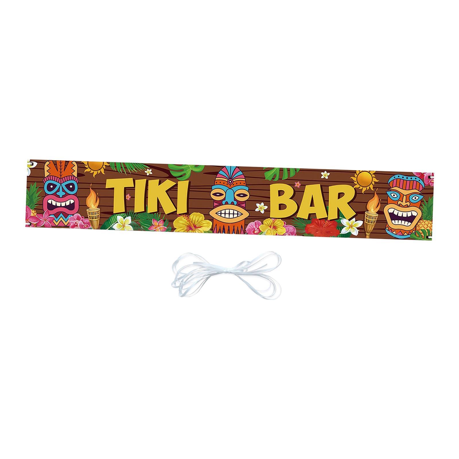 Door Banner Tiki Banner Welcome Sign for Hawaiian Summer Pool Party Carnival
