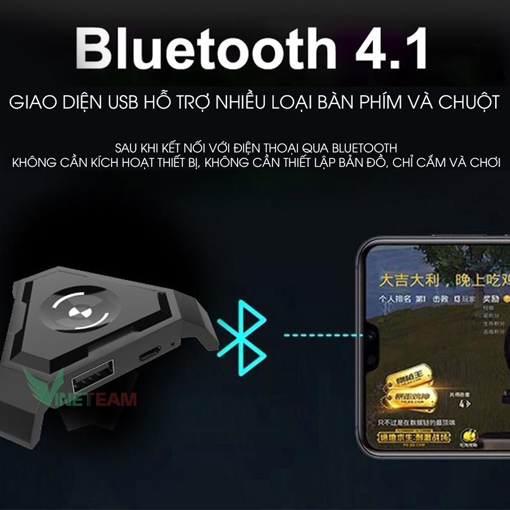 Bộ chuyển đổi game VINETTEAM SH-P5 chơi game PUBG, ROS, Free Fire và các game FPS khác Ứng Dụng Shootingplus V3 - Hàng Chính Hãng