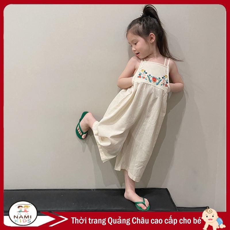 [73:H43] Jumpsuit mùa hè thêu hoa năng động cho bé gái (hàng quảng châu)