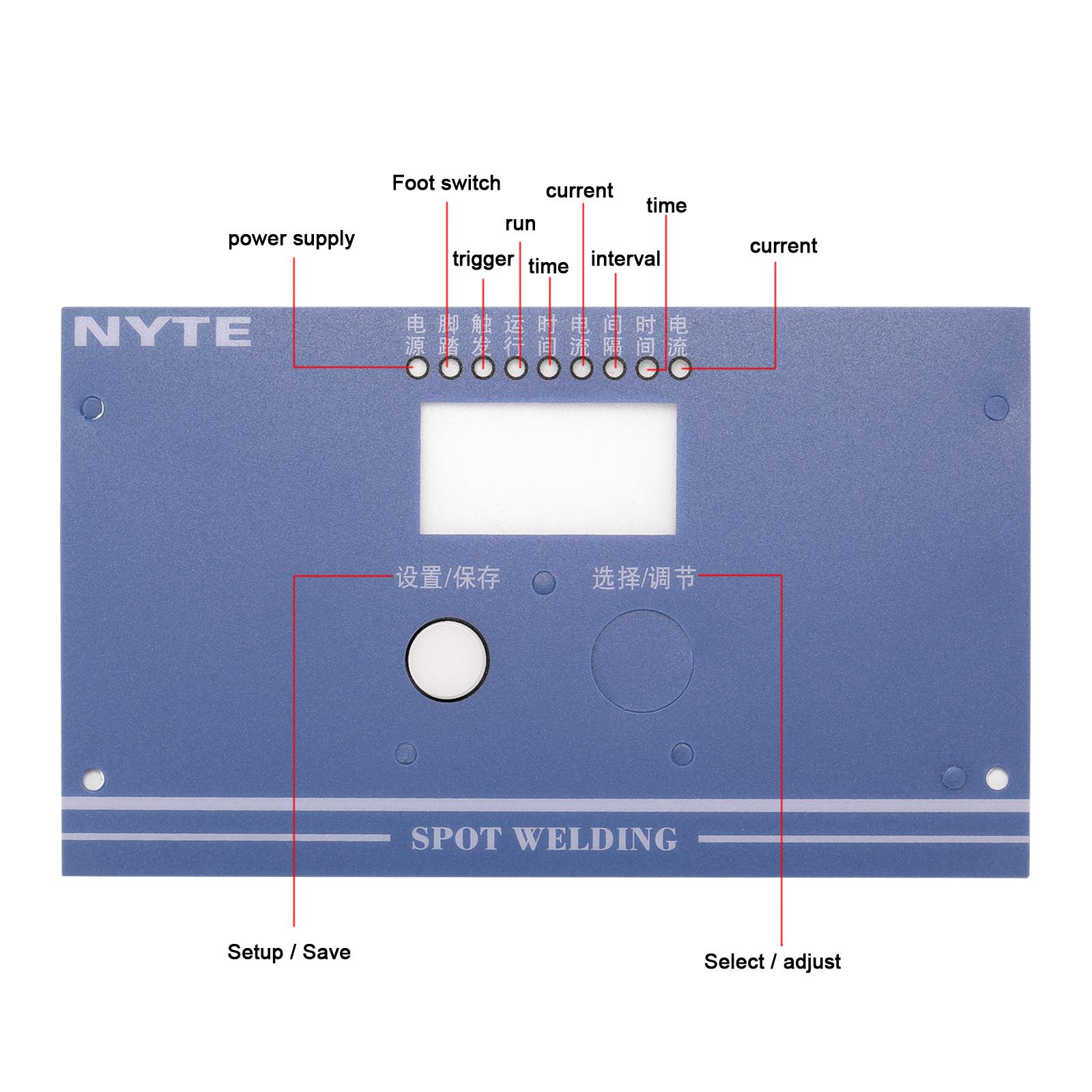 NY-D02 1set Panel Film for Digital Spot Welding Time and Current Controller Welders