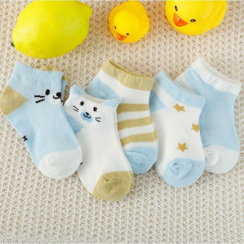 5 đôi tất lưới tai mèo hè thu cho bé trai,gái nhiều mẫu