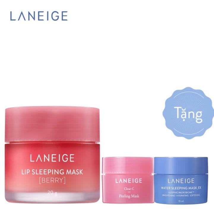 Mặt Nạ Ngủ Cho Môi Hương Berry Laneige Lip Sleeping Mask Berry 20g - Tặng Mặt Nạ Ngủ Water Sleeping Mask 15ml + Tặng Mặt Nạ Clear-C Peeling Mask 15ml