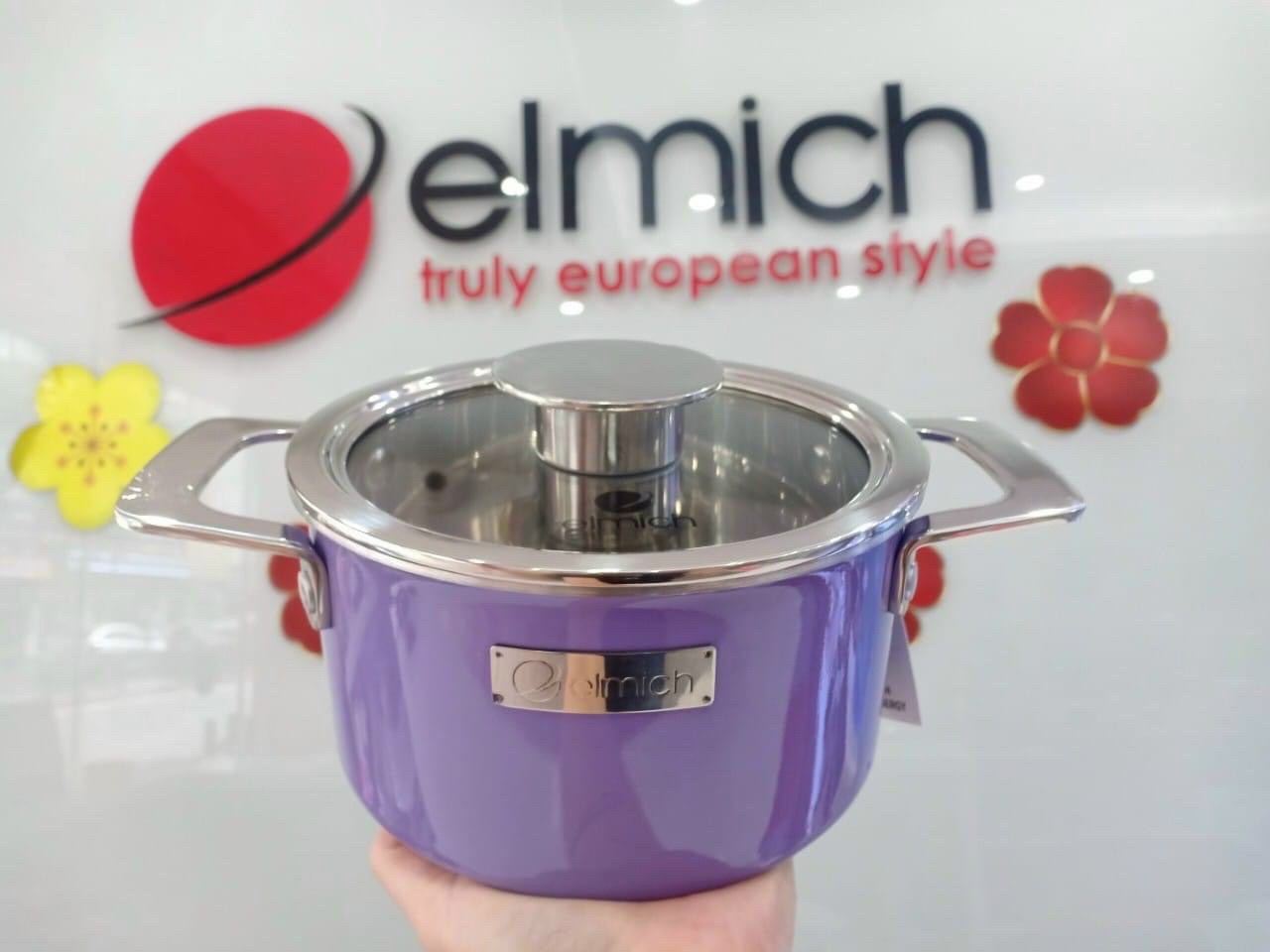 Nồi inox liền khối Elmich Hera Mầu Tím - Hàng Chính Hãng