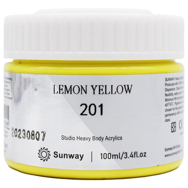 Tuýp Màu Vẽ Acrylic 100 ml - Sunway No.201 - Lemon Yellow