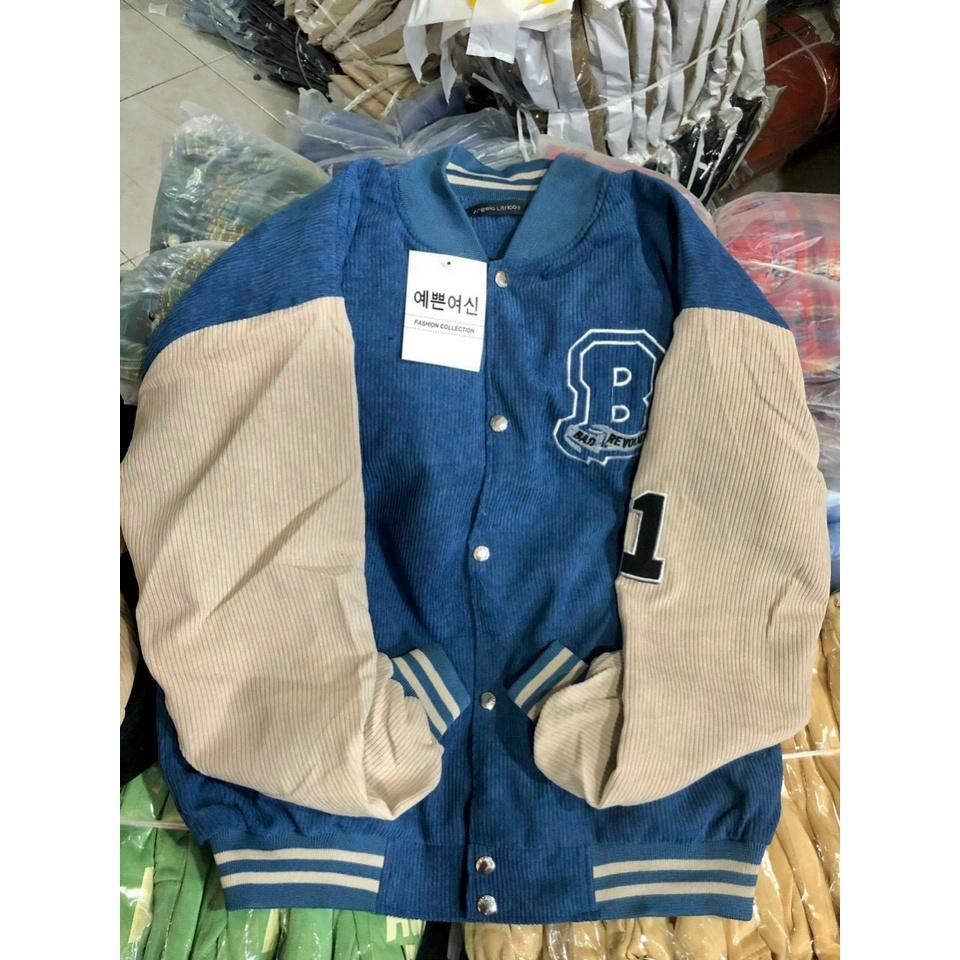 Áo bomber cúc bấm kiểu khoác ngoài thời trang logo thêu D cực xịn chất nhung cao cấp 2 lớp - Hàng chuẩn shop