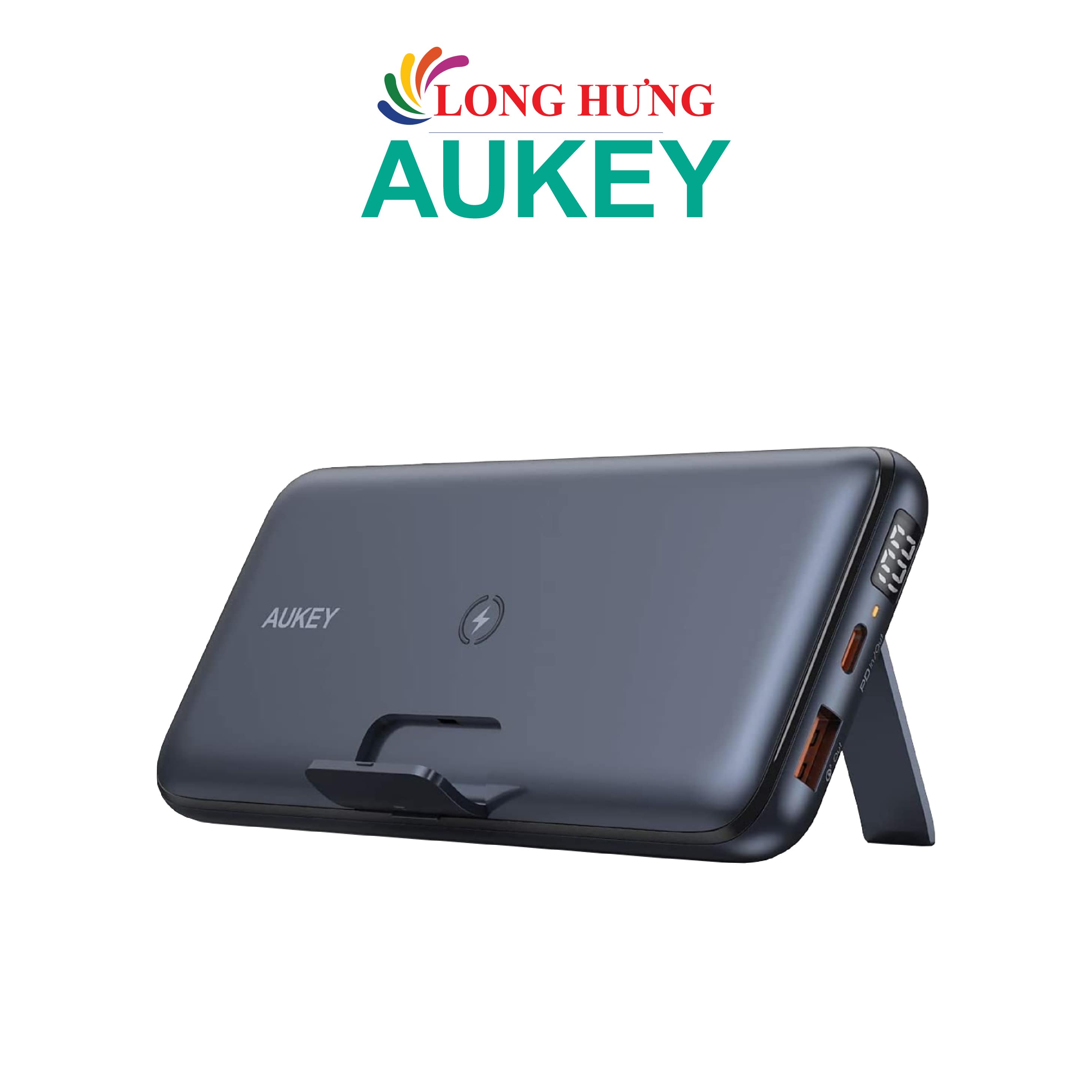 Sạc dự phòng kiêm sạc không dây Aukey Basix MagAir 22.5W QC 3.0 10000 mAh PB-WL02i - Hàng chính hãng