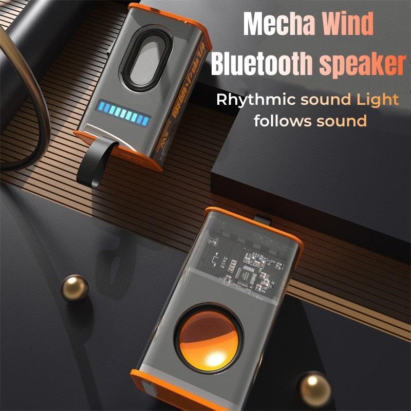 Loa Bluetooth không dây cơ học D22 trong suốt Loa siêu trầm súng thép nhỏ TWS Âm thanh vòm 3D Cuộc gọi rảnh tay sáng tạo Màu sắc: D22orange