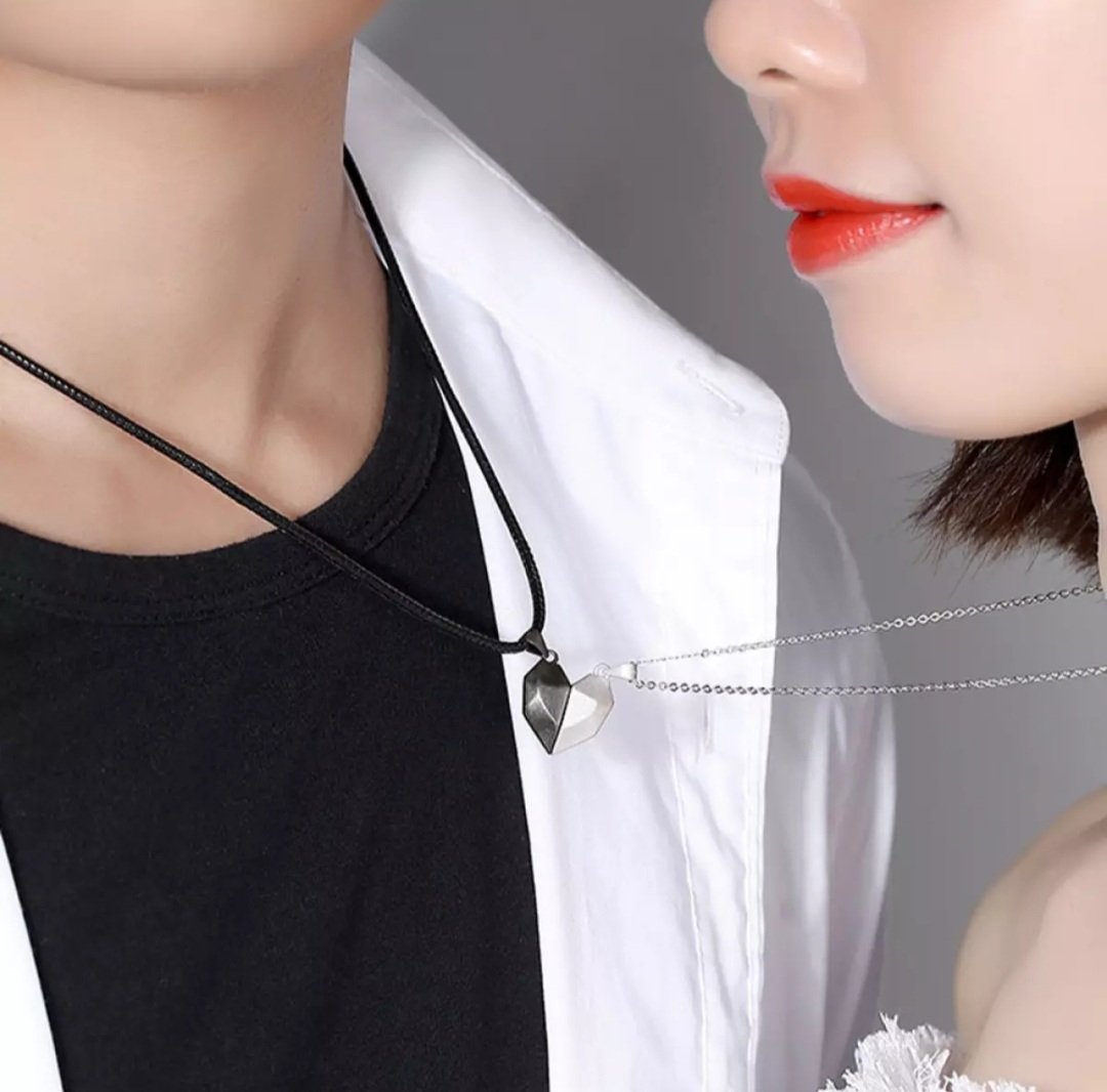 VÒNG CỔ CẶP ĐÔI HÌNH TRÁI TIM TRẮNG ĐEN DÂY CHUYỀN CẶP THỜI TRANG TRANG SỨC PHỤ KIỆN DC14