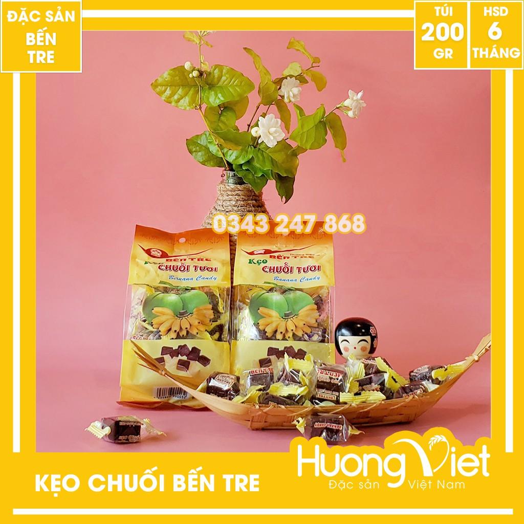 Đặc Sản Bến Tre - Combo 2 Bịch Kẹo Chuối Tươi Bến Tre, Kéo Chuối Miền Tây Túi 200G