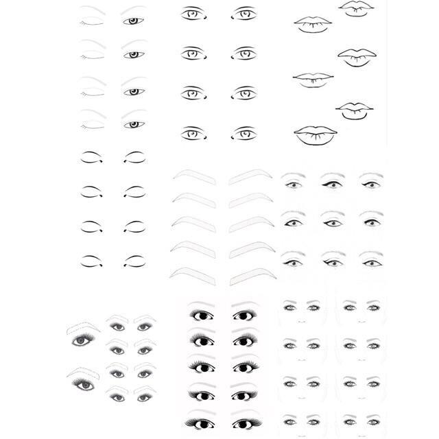 giấy face chart tập makeup