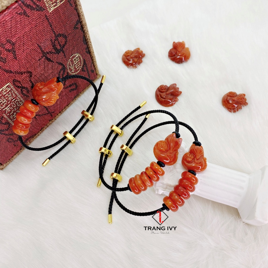 Vòng Tay Hồ Ly Mix Ngũ Điếu Cẩm Thạch Huyết