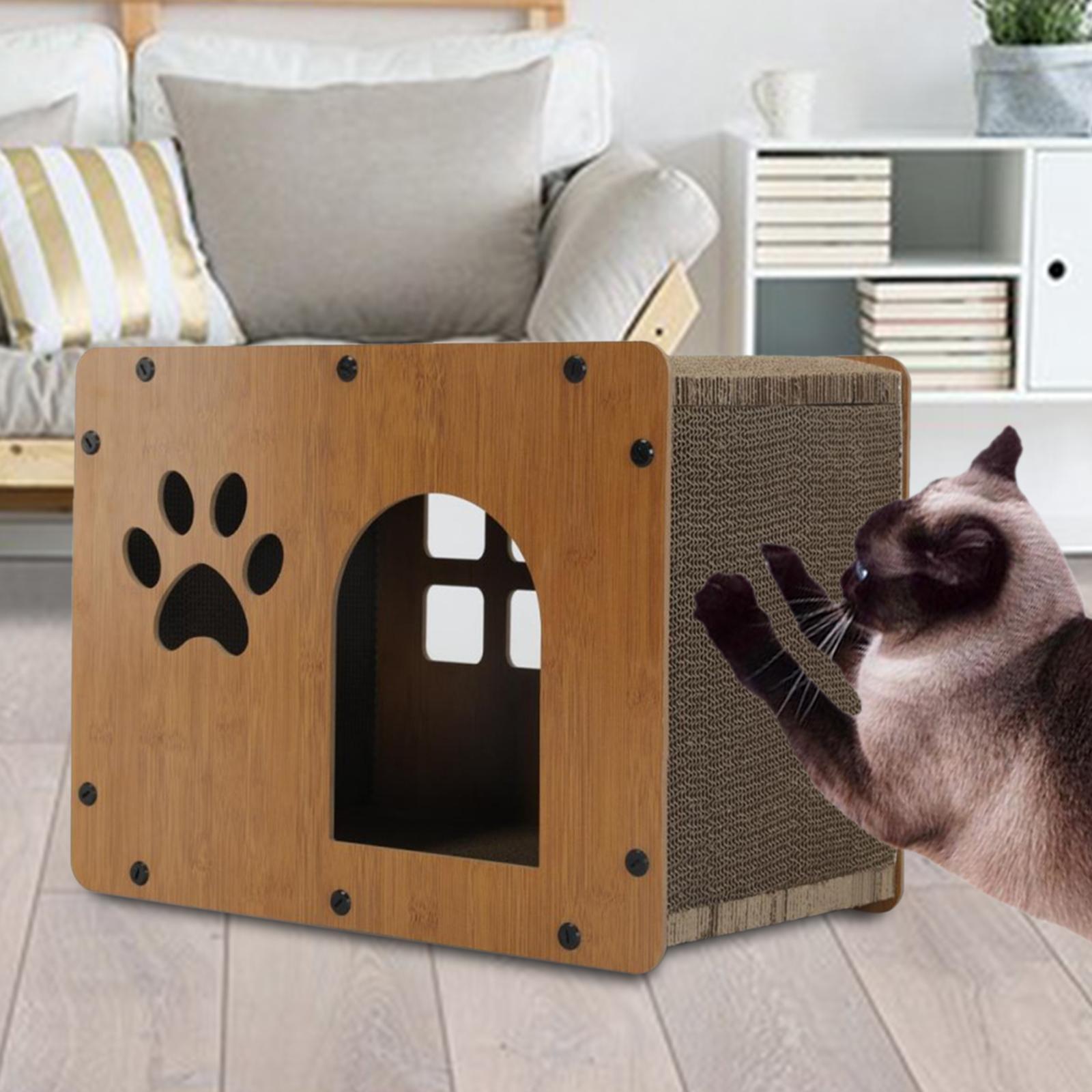 Cat House & Scratcher Corrugated Cardboard Durable Sturdy for Pad Exercise