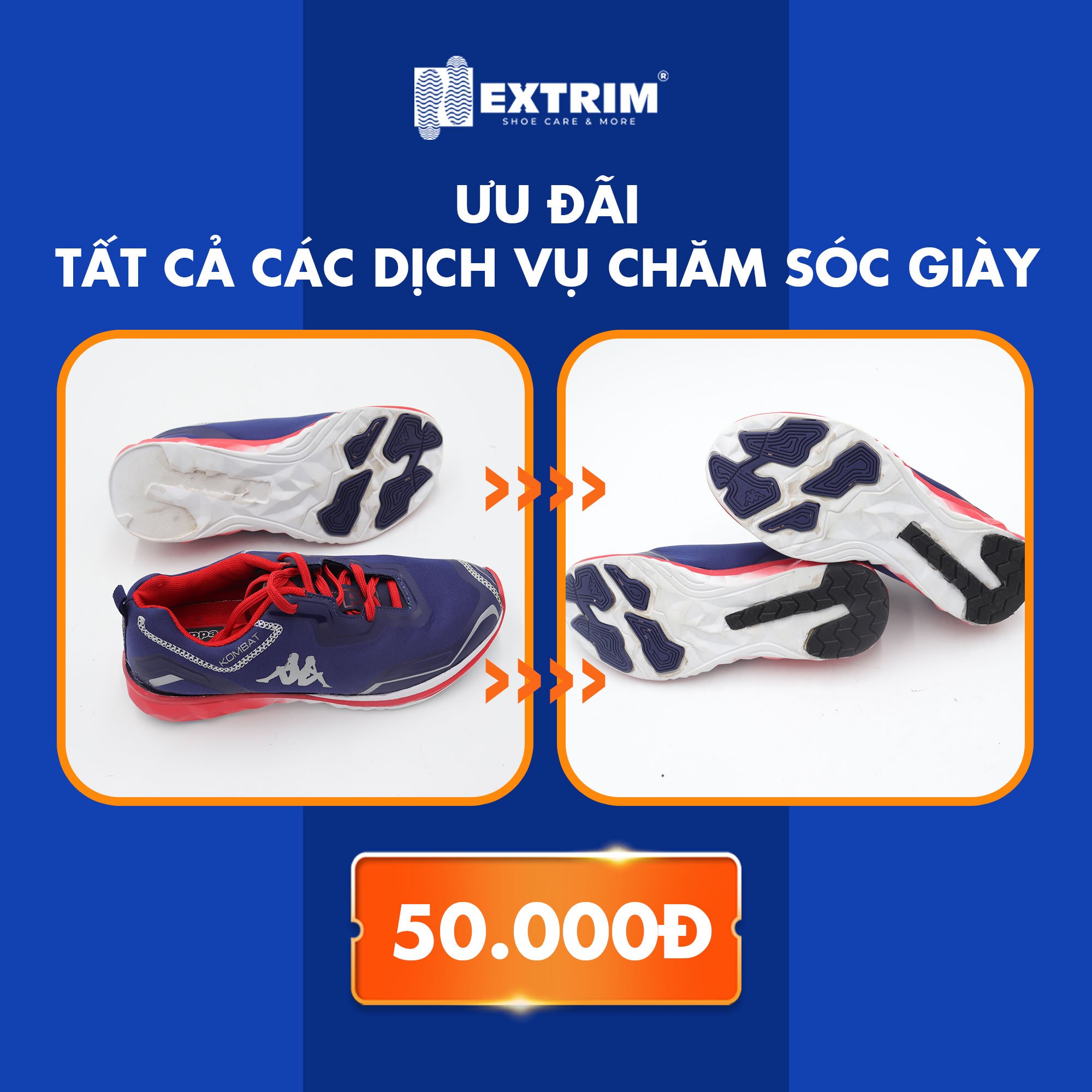 HCM E-voucher - GIẢM 50K tất cả dịch vụ Chăm sóc giày tại EXTRIM SHOE CARE & MORE