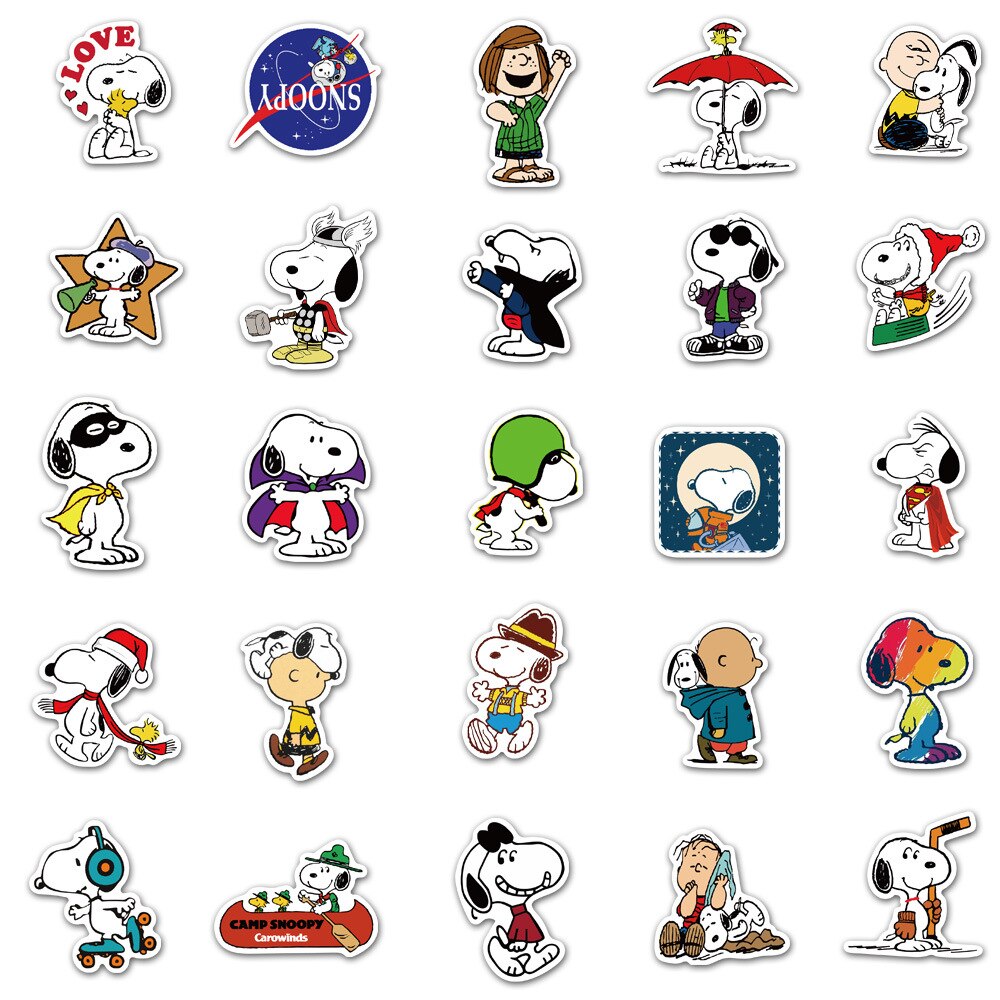 Sticker hình dán snoopy dễ thương cute, pastel trang trí mũ bảo hiểm, dán Laptop, journal, sổ tay