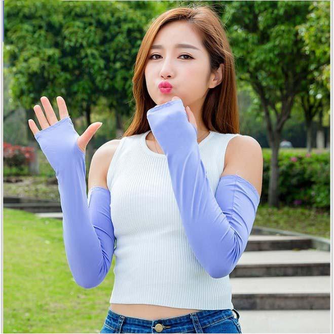 Tay Áo Chống Năng - Găng Tay Chống Nắng Hàn Quốc Có Khe Sỏ Ngón