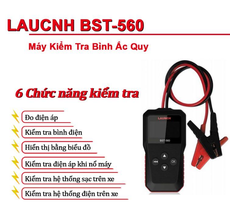 Thiết bị kiểm tra bình Ắc Quy cầm tay Launch BST-560