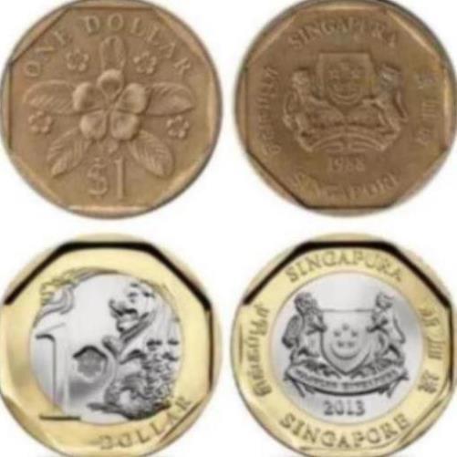 Đồng xu may mắn Singapore 1 Đô la (hình thật) Phong Thuỷ