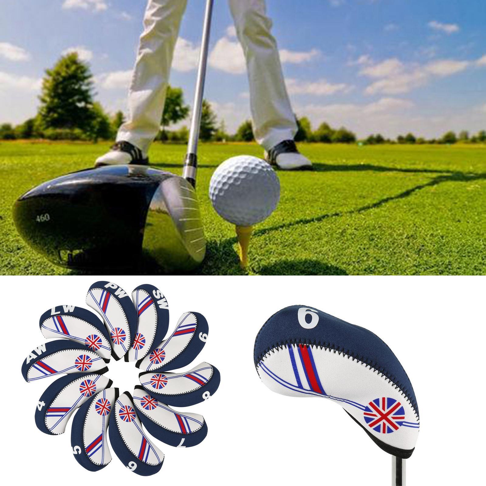 10pcs Golf Iron Head Covers Set Headcover with Number, Fit Most Irons Protective Headcover