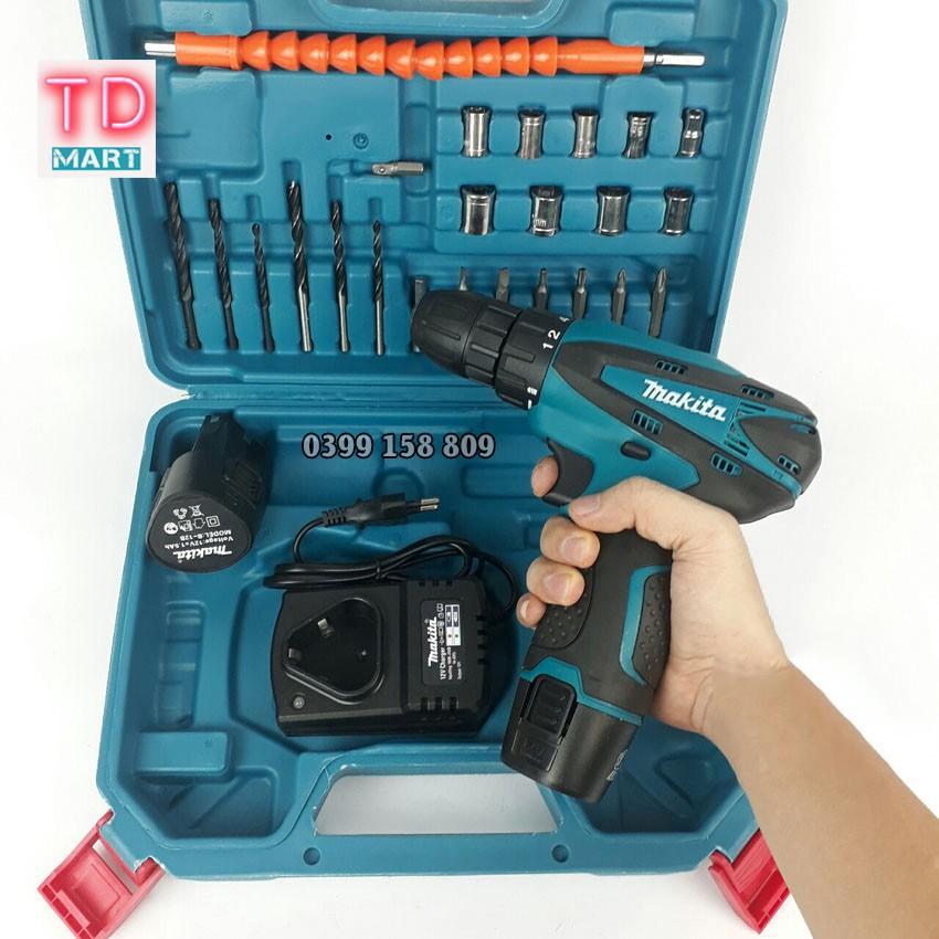 Máy khoan pin Makita 12v 100% lõi đồng Tặng bộ pHụ kiện Cao cấp